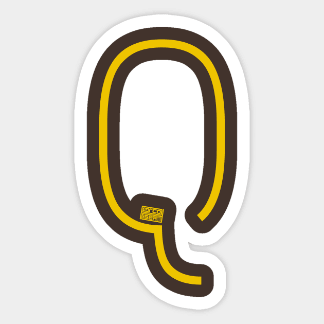 Letter Q Simple Thin Clean Minimalist Line Initial Sticker by porcodiseno